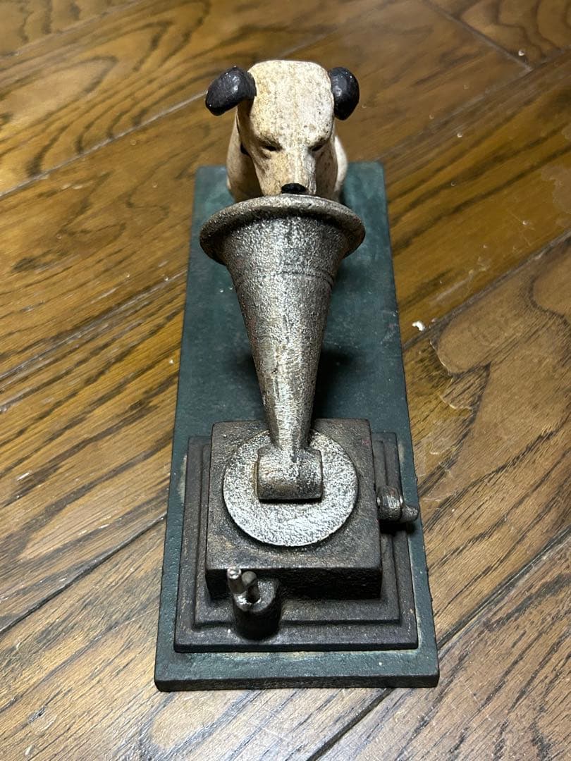犬と蓄音機の金属製装飾品　激レア商品　レトロ　昭和　アンティーク