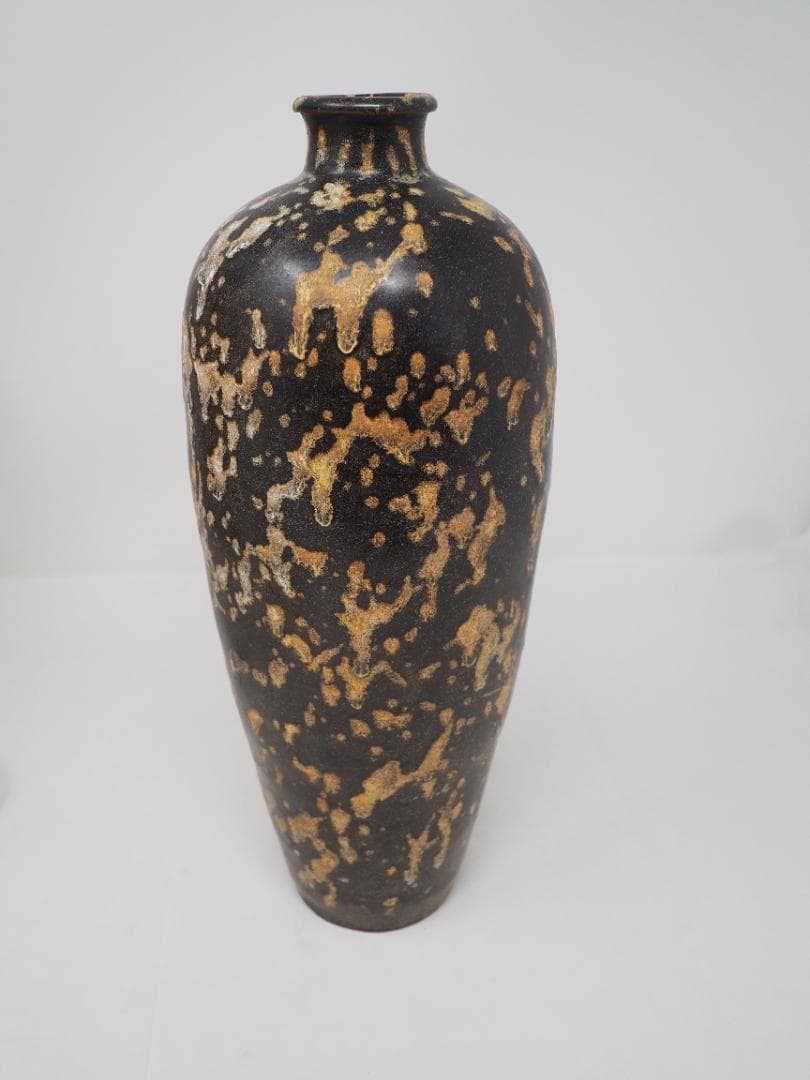 玳瑁斑文　中国　瓶　まだら模様　木箱入り