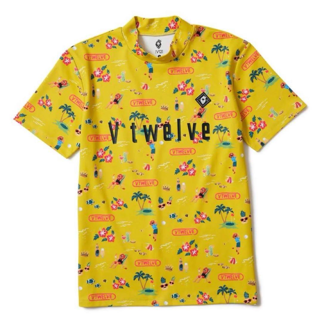 ⭐︎新品未使用Ｖ12⭐︎定価19800円⭐︎LEON⭐︎総柄モックネックyellowXL