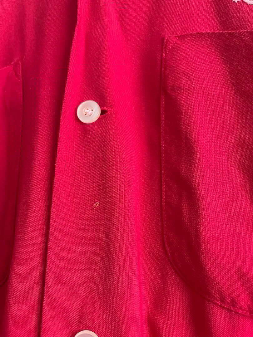 50’s ボーリングレーヨンシャツHilton 赤