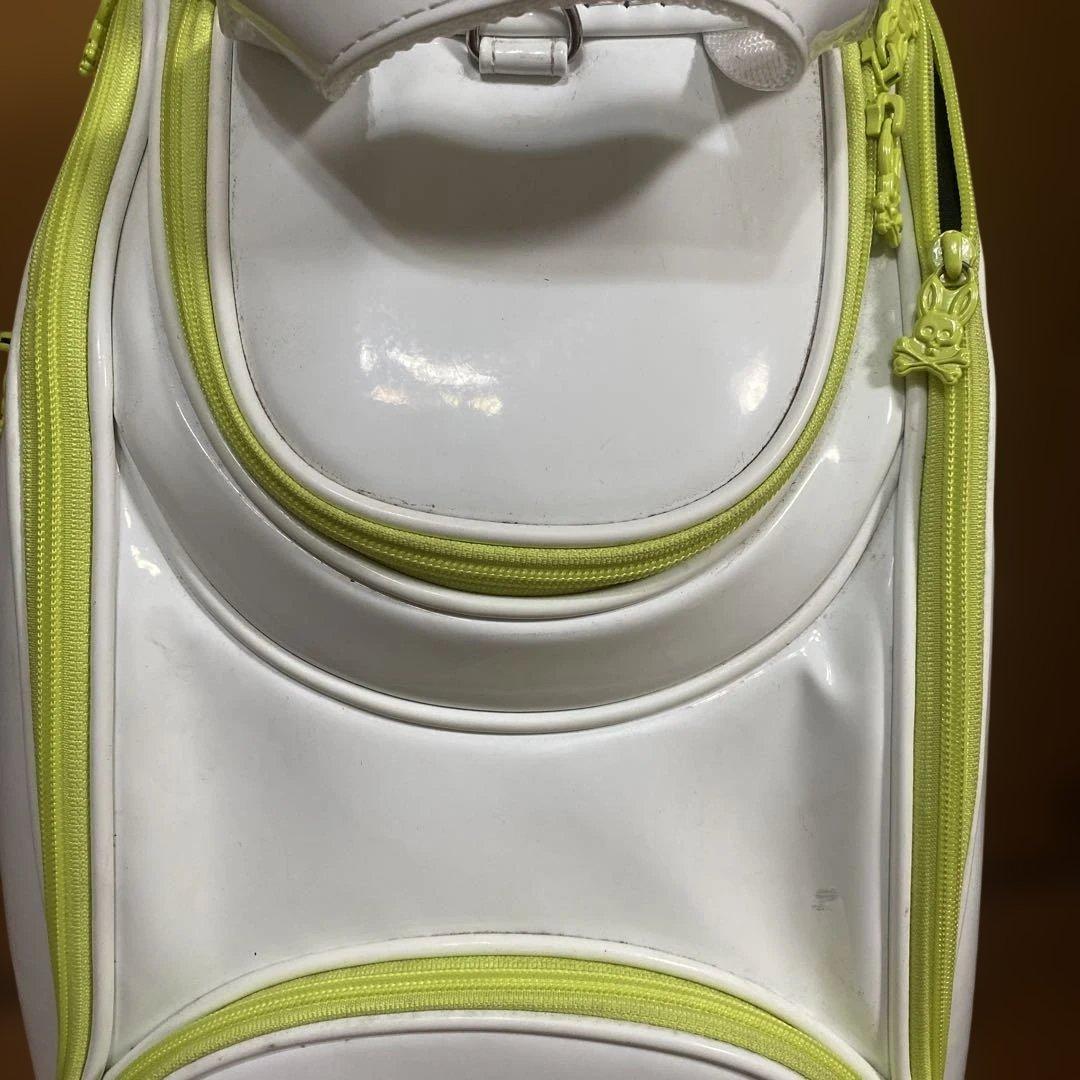 PSYCHO BUNNY キャディバッグ ホワイト/ライム　ヘッドカバー無