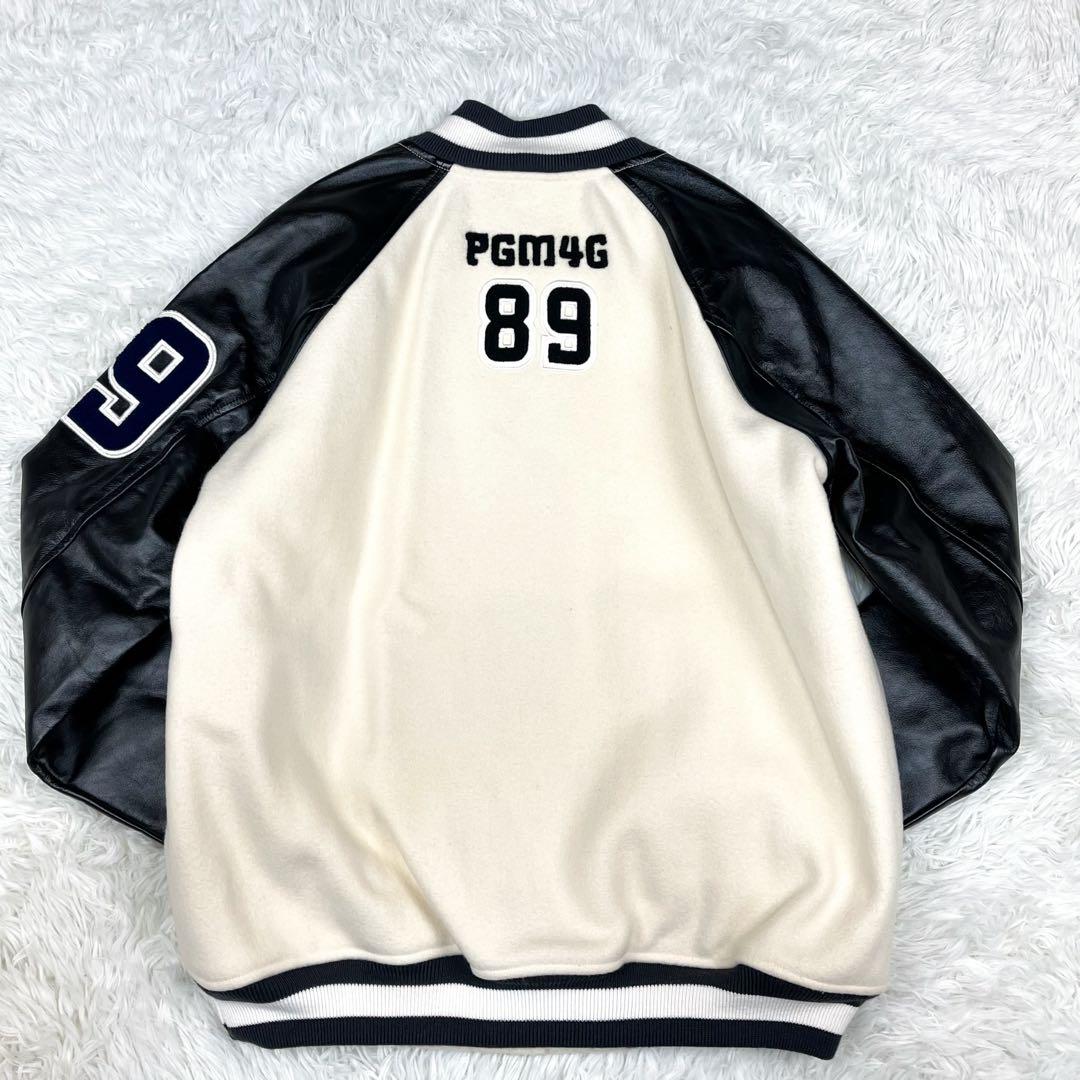 美品 パーリーゲイツ シンプソンズ コラボ スタジャン レザー切替 ワッペン