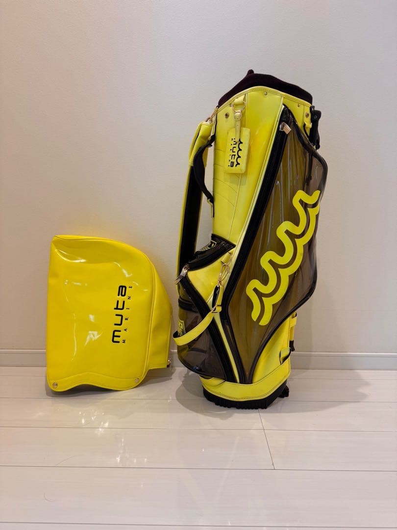 ［muta］ ムータマリン エナメルクリアキャディバッグ イエローブラック