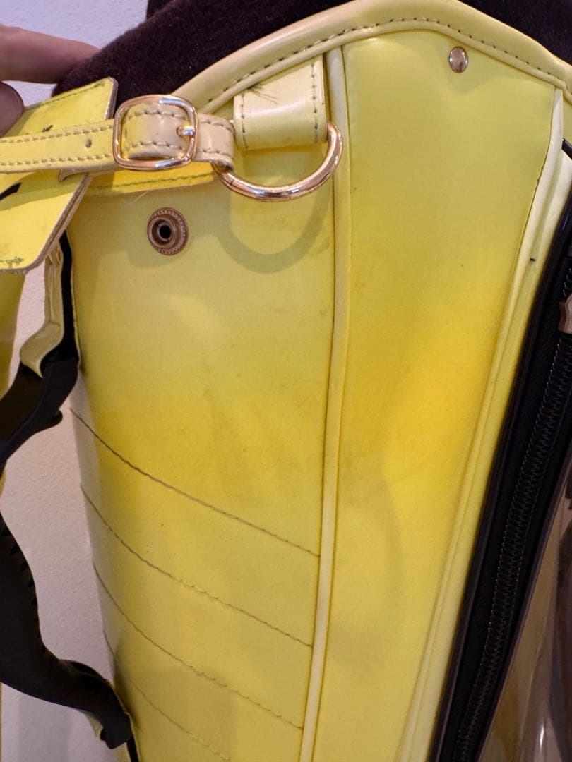 ［muta］ ムータマリン エナメルクリアキャディバッグ イエローブラック