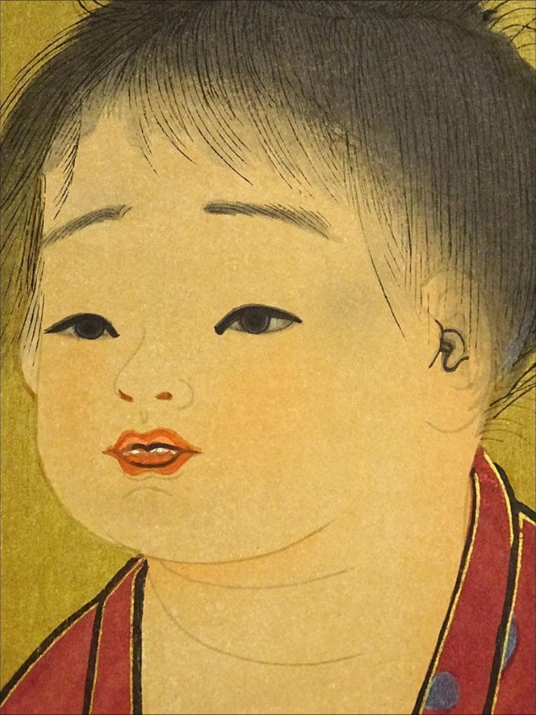 【木版画】掛軸 横山大観 木版画『無我』紙本 共箱付 掛け軸 a071011