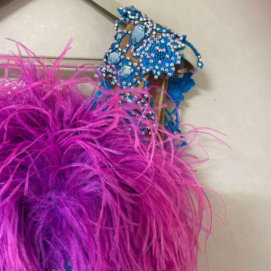 社交ダンス　ドレス　スタンダードドレス　紫　THE ONE ワンピース　衣装