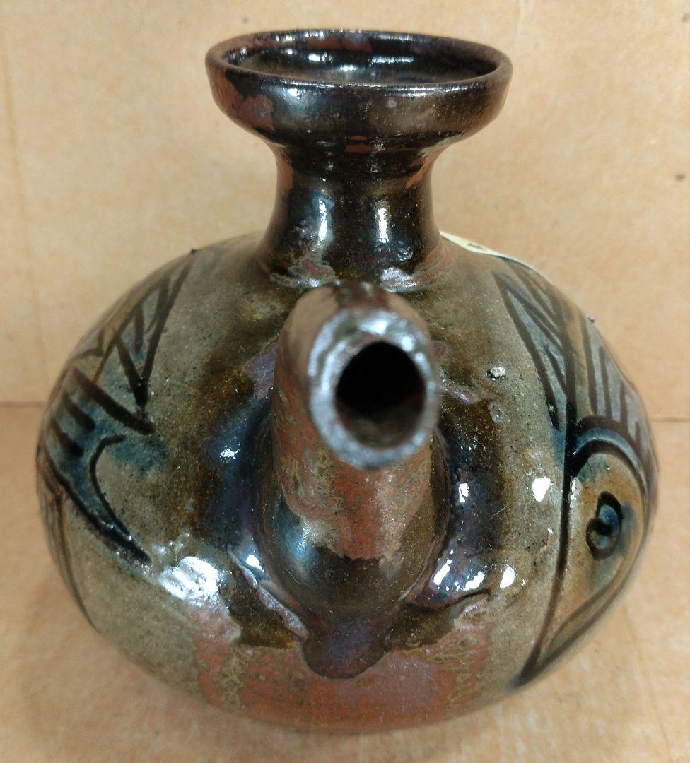 目がハート！大珍品【本物保証】金城次郎 壷屋焼 カラカラ(笑魚）共箱 人間国宝