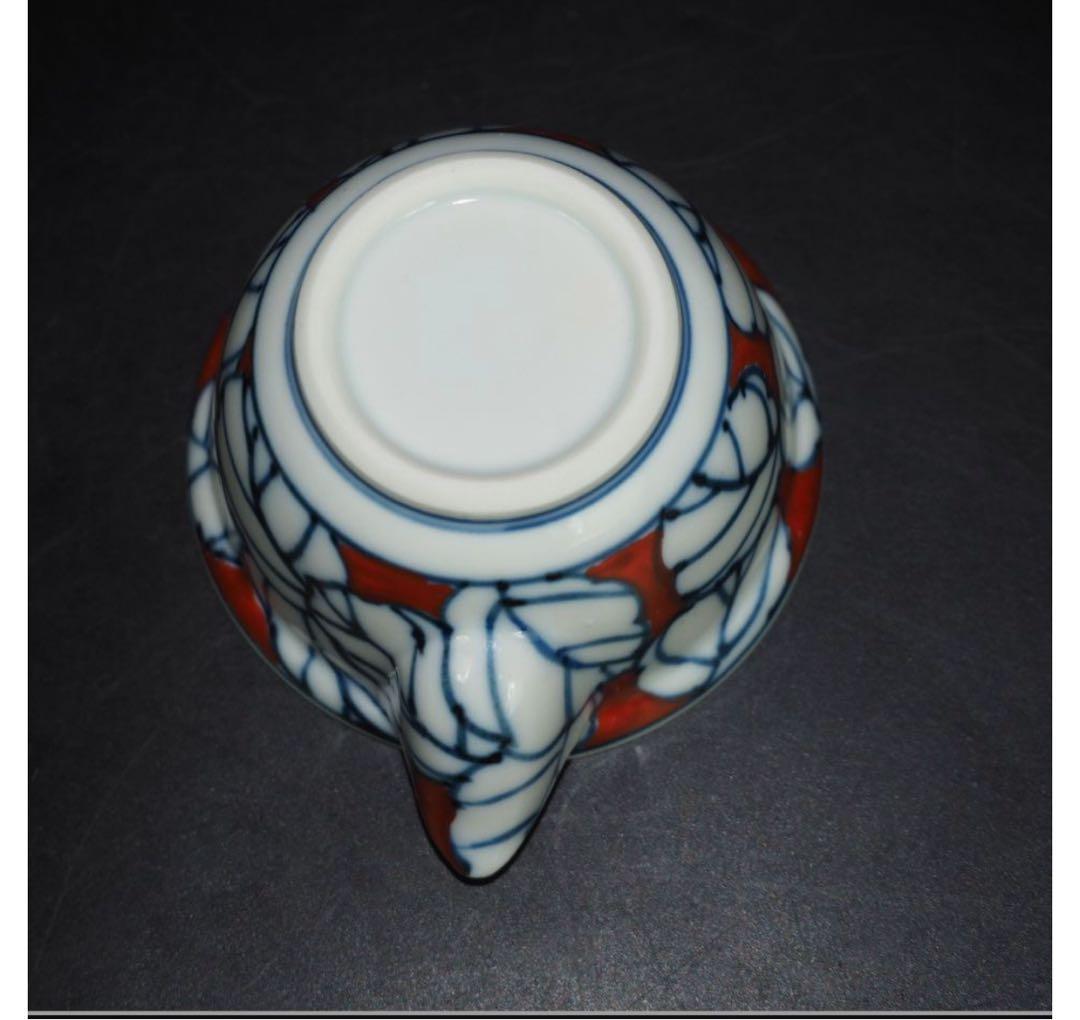 送料無料 京焼　七甫造　色絵青花玉露茶器揃　小振り・手描き・精巧作り　煎茶道具