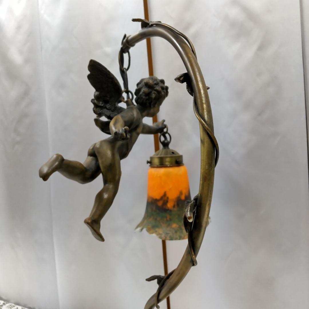 ランプ　天使　アンティーク　風　照明　ランプスタンド　エンジェル　イエロー付箋