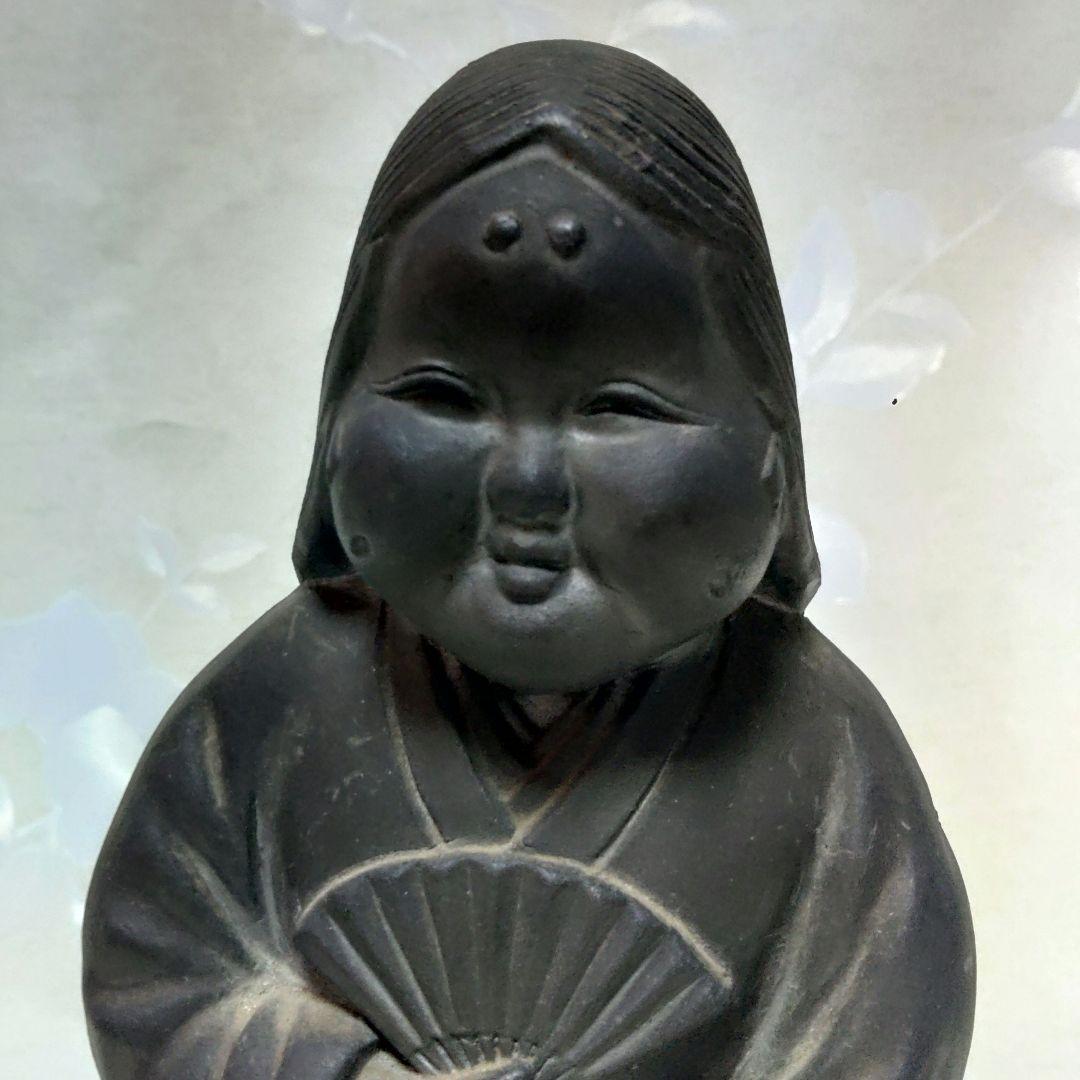 お福さん お福人形　瓦製　時代物　置物　アンティーク　ア21