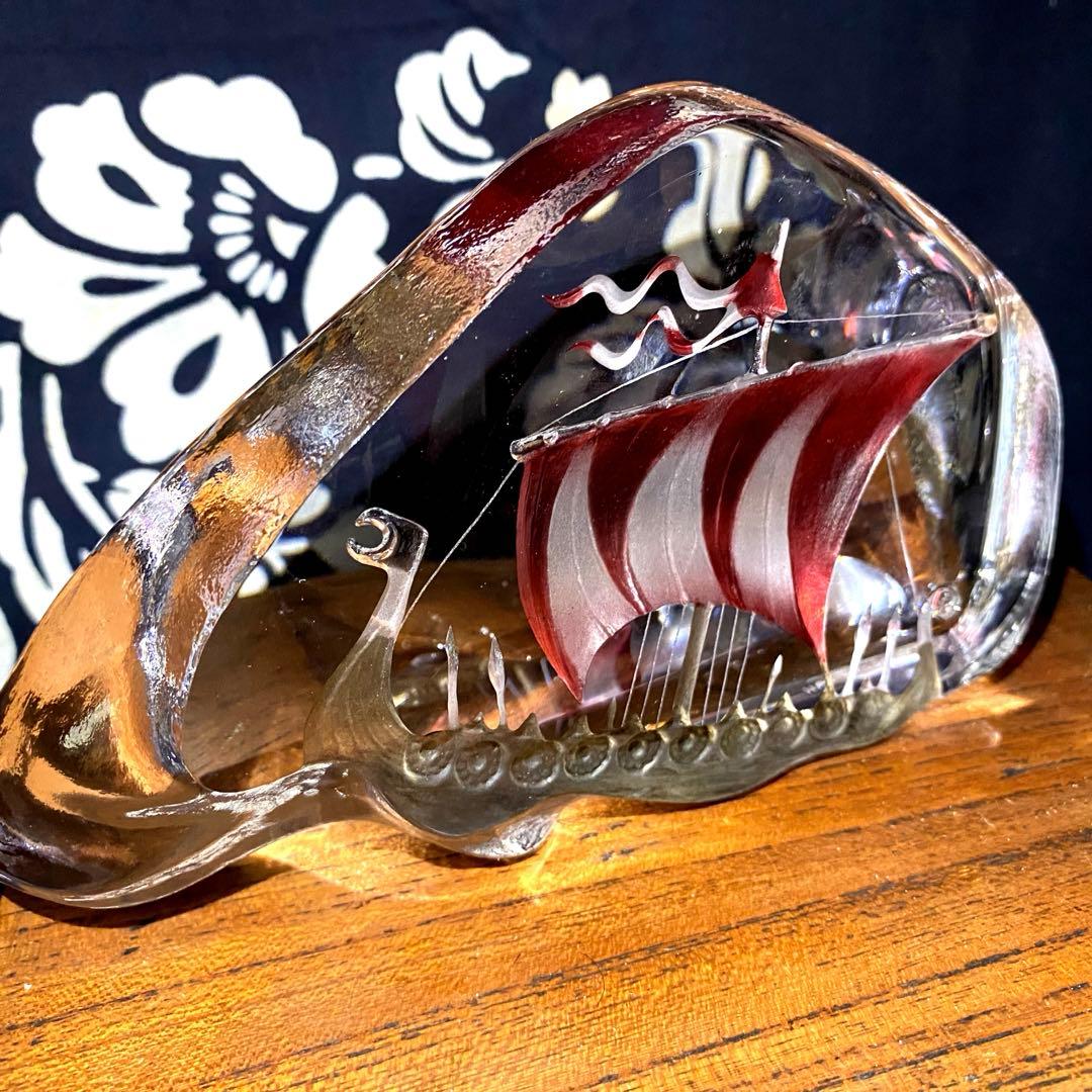 MALERAS スウェーデンガラス作家　マッツ・ヨナソン　バイキング船　海賊船