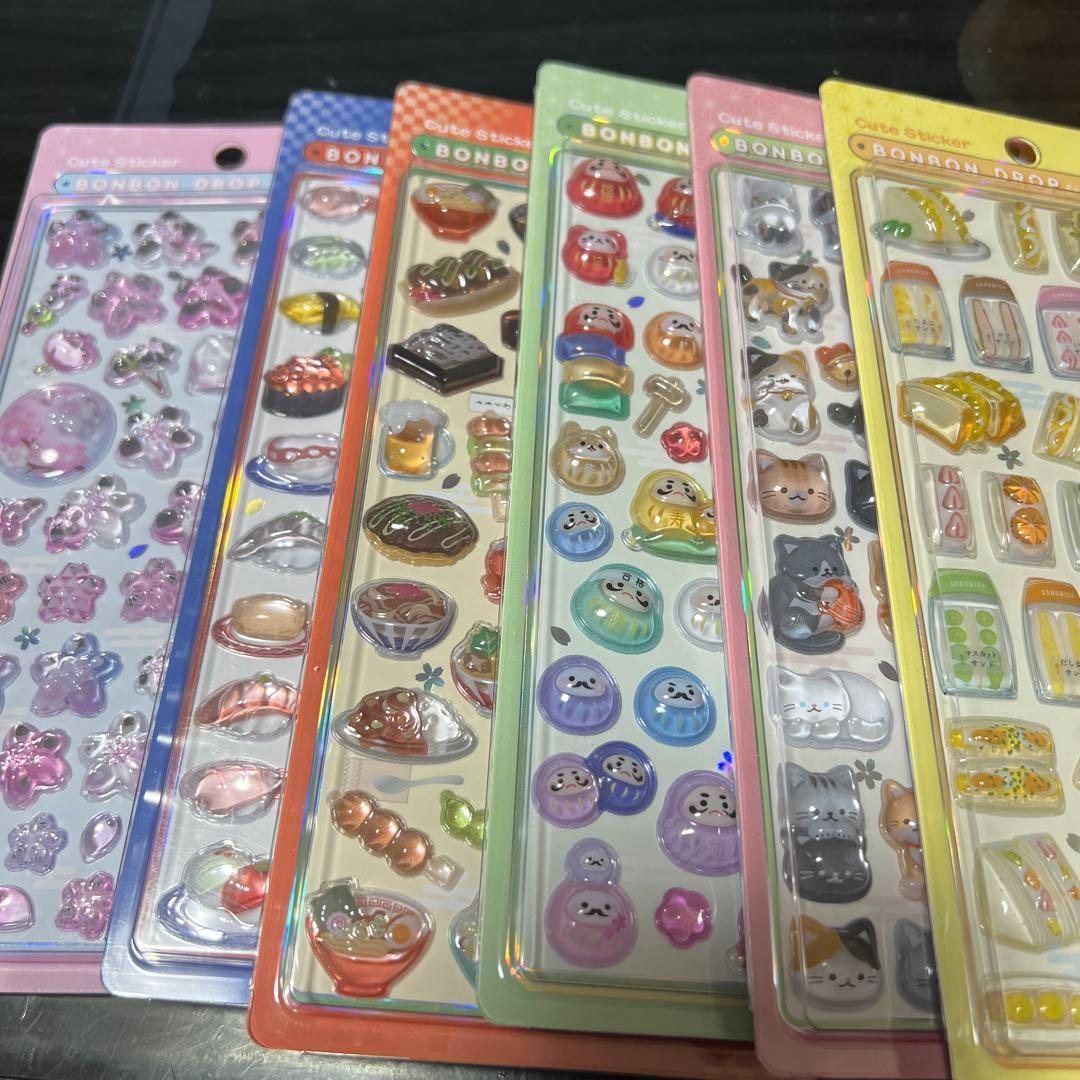 正規品　ボンボンドロップシール　和柄　6枚セット