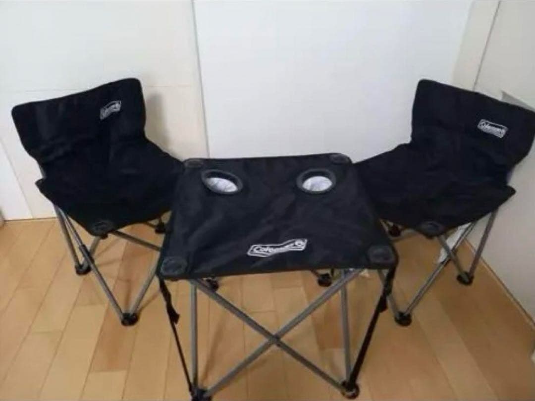 【廃盤・レア】コールマン コンパクトチェアテーブルセット (ブラック)