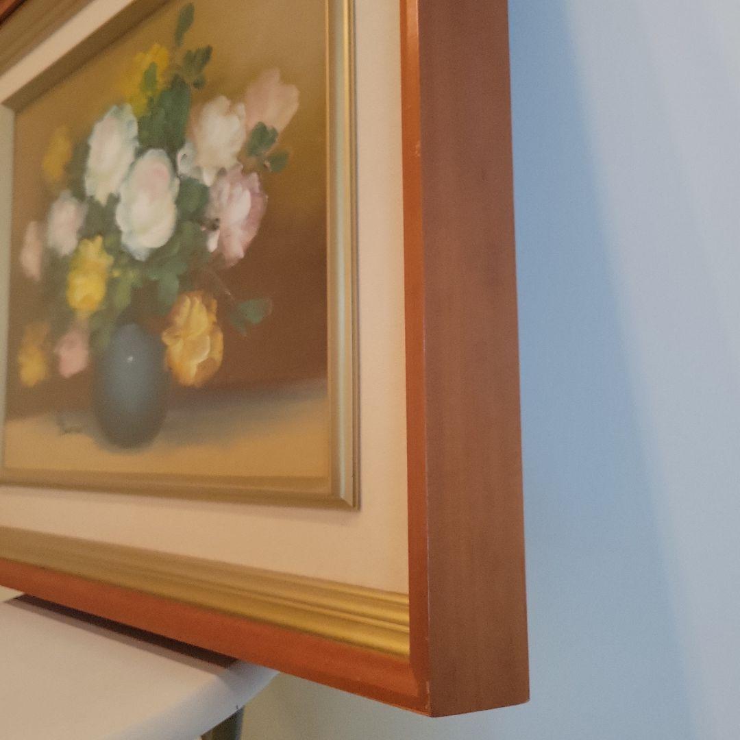 絵画　油絵　バートン　薔薇