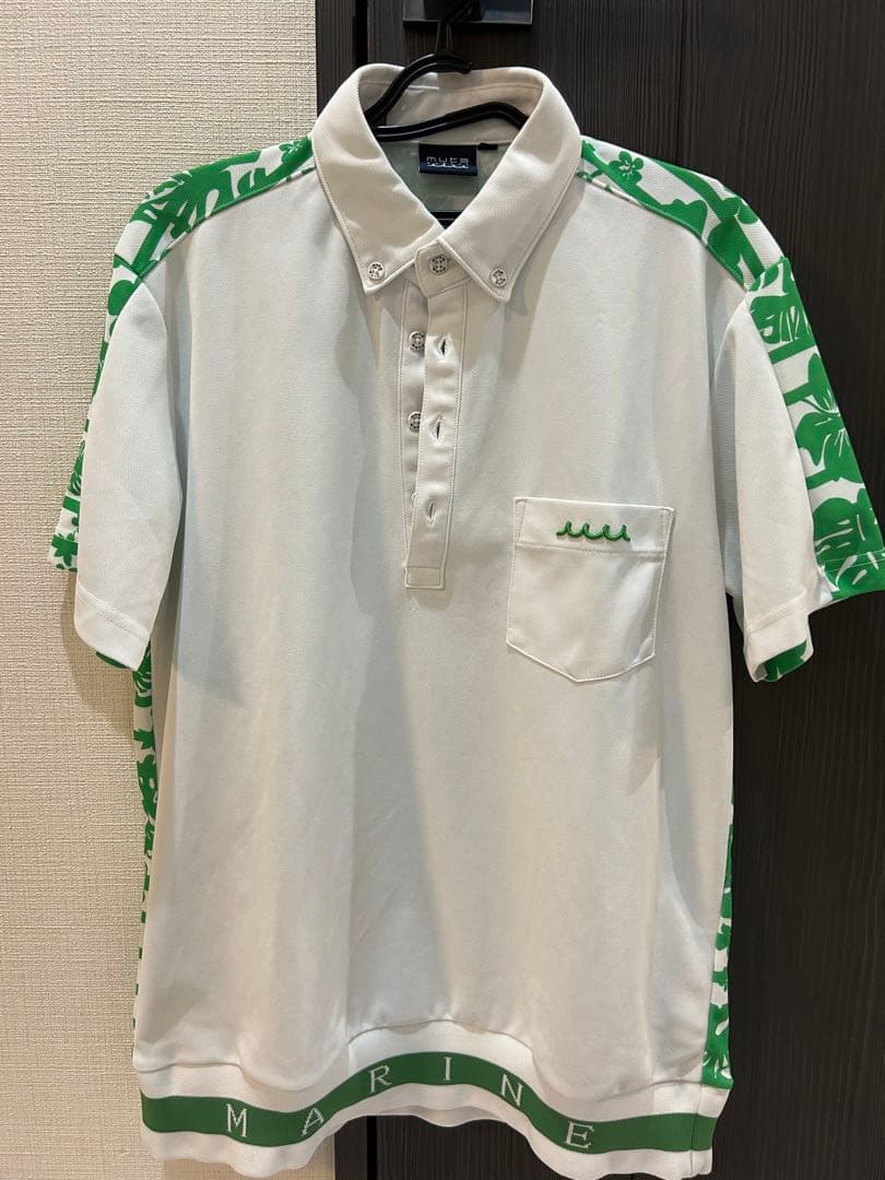 mute MARINE golf ヘムリブ ポロシャツ (ボタニカル) M