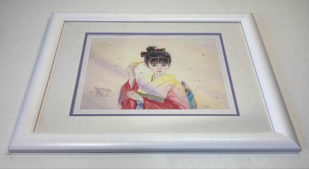 おおた慶文 華そぶり 絵画 サイン入り 着物 人物画 少女 美術 アート