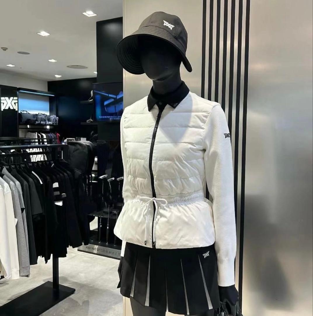 PXG 新作ゴルフ ウェア レディース ジャケット ダウン×ニット トップスS