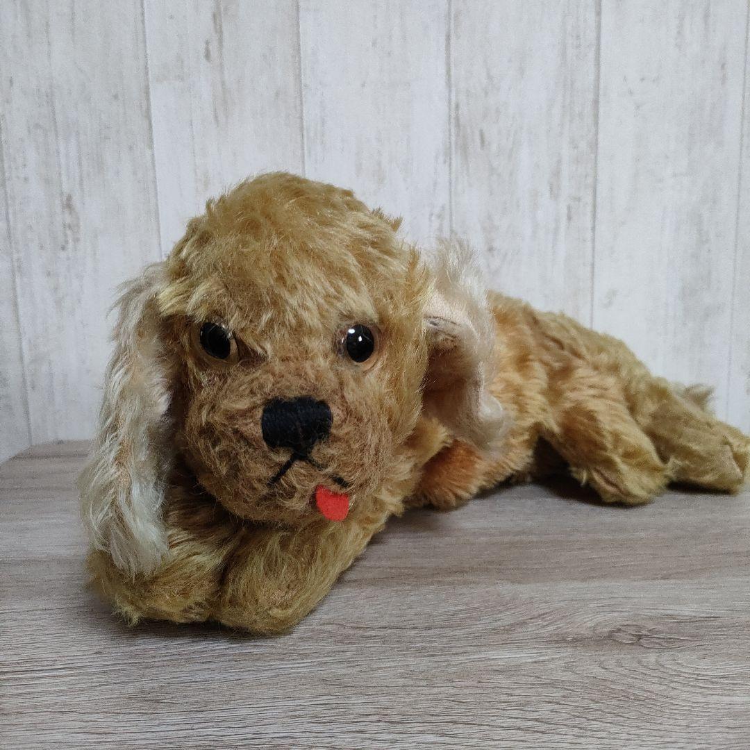 アンティークぬいぐるみ 　ビンテージぬいぐるみ　犬　ファスナー付きパジャマ入れ