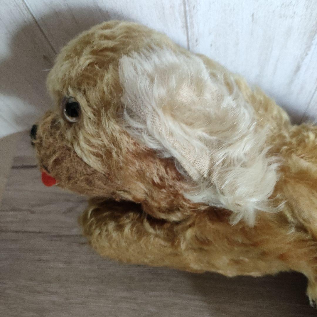 アンティークぬいぐるみ 　ビンテージぬいぐるみ　犬　ファスナー付きパジャマ入れ