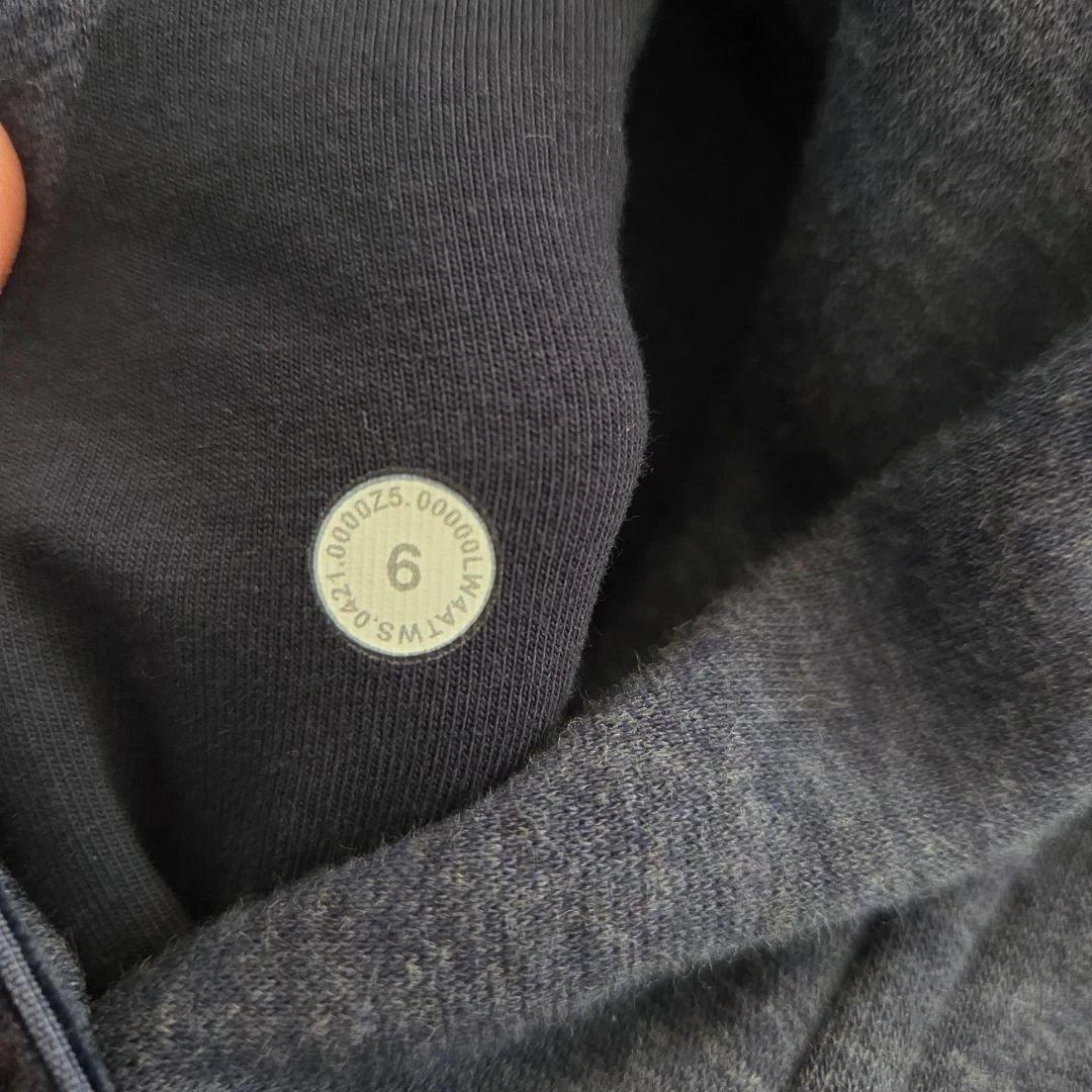 美品　ルルレモン　Scuba フルジップフーディ 　6 グレーネイビー