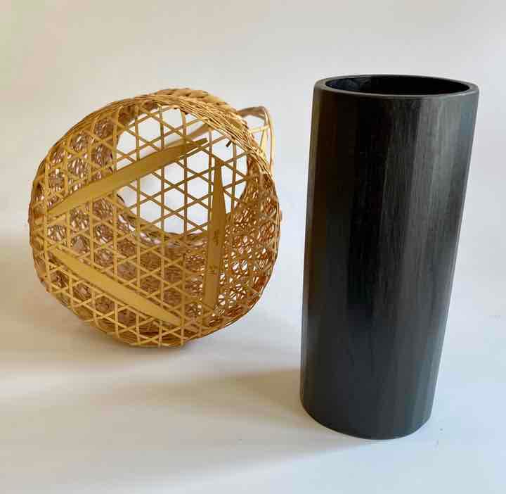 三友籠花入　茶道具