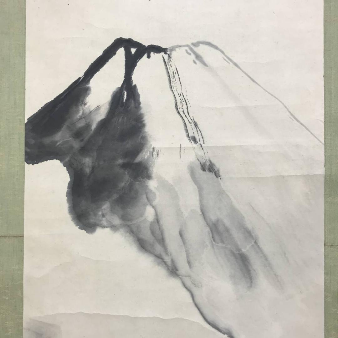 真作/小室翠雲/富士山画賛/山水図/掛軸/名家伝来/AE-59