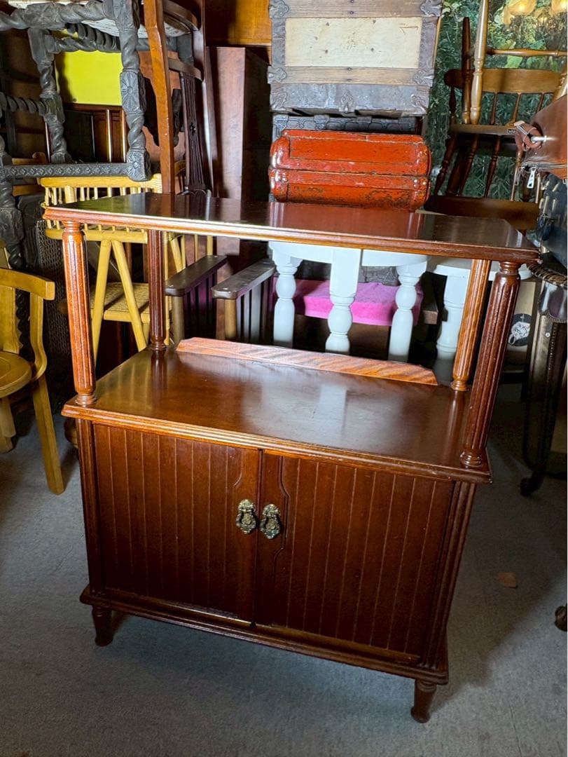 AYANO CRAFT 電話台 昭和レトロ 木製キャビネット　当時物　飾り棚