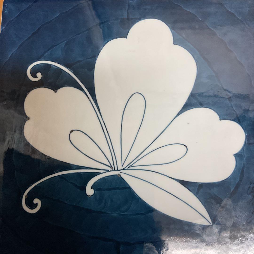 古伊万里 【有田】 館林源右衛門 染付け陶板 日本の銘窯 痛み無し