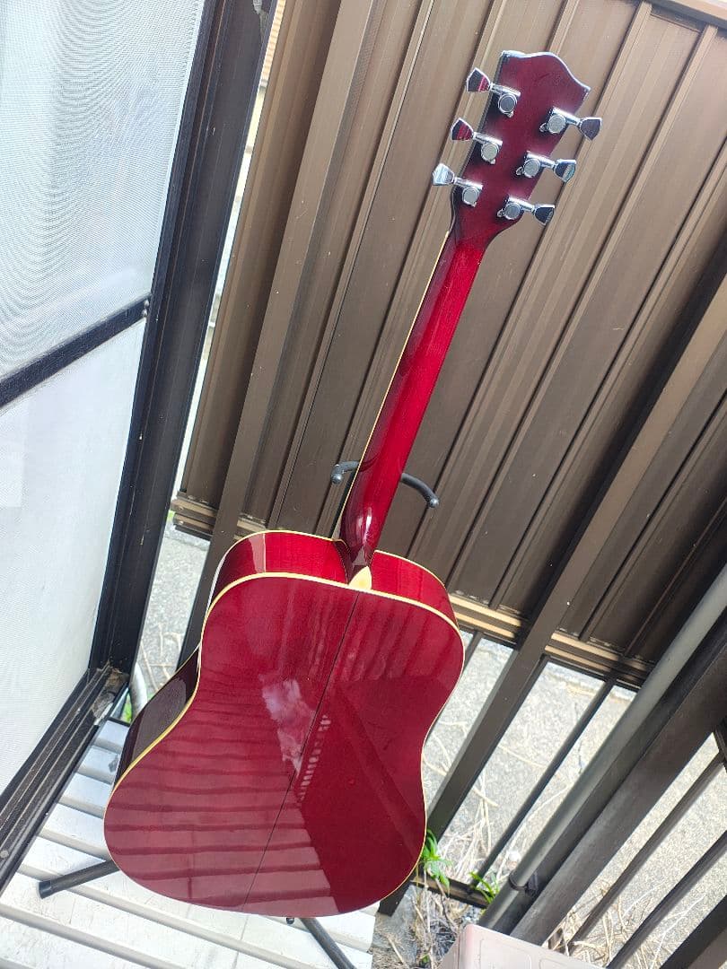 美品 ハミングバード Wピックアップ付エレアコ トップ単板