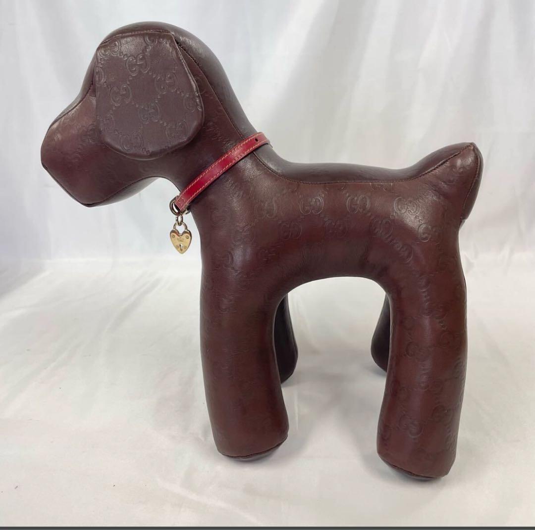 DN-A0580　GUCCI　グッチ　犬　シマ　ぬいぐるみ　ブラウン