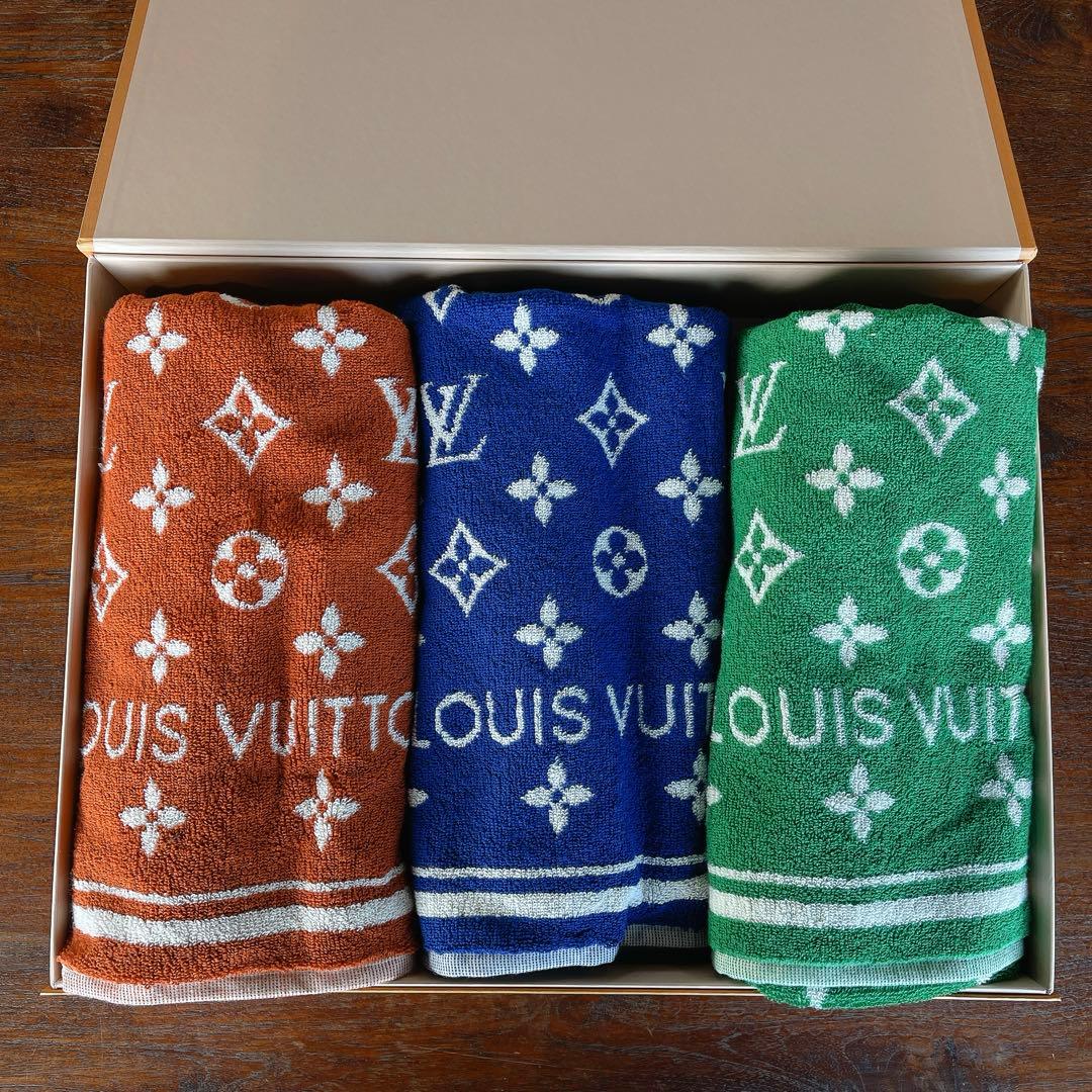ルイヴィトン セルヴィエットセットLVマッチモノグラム タオル 緑