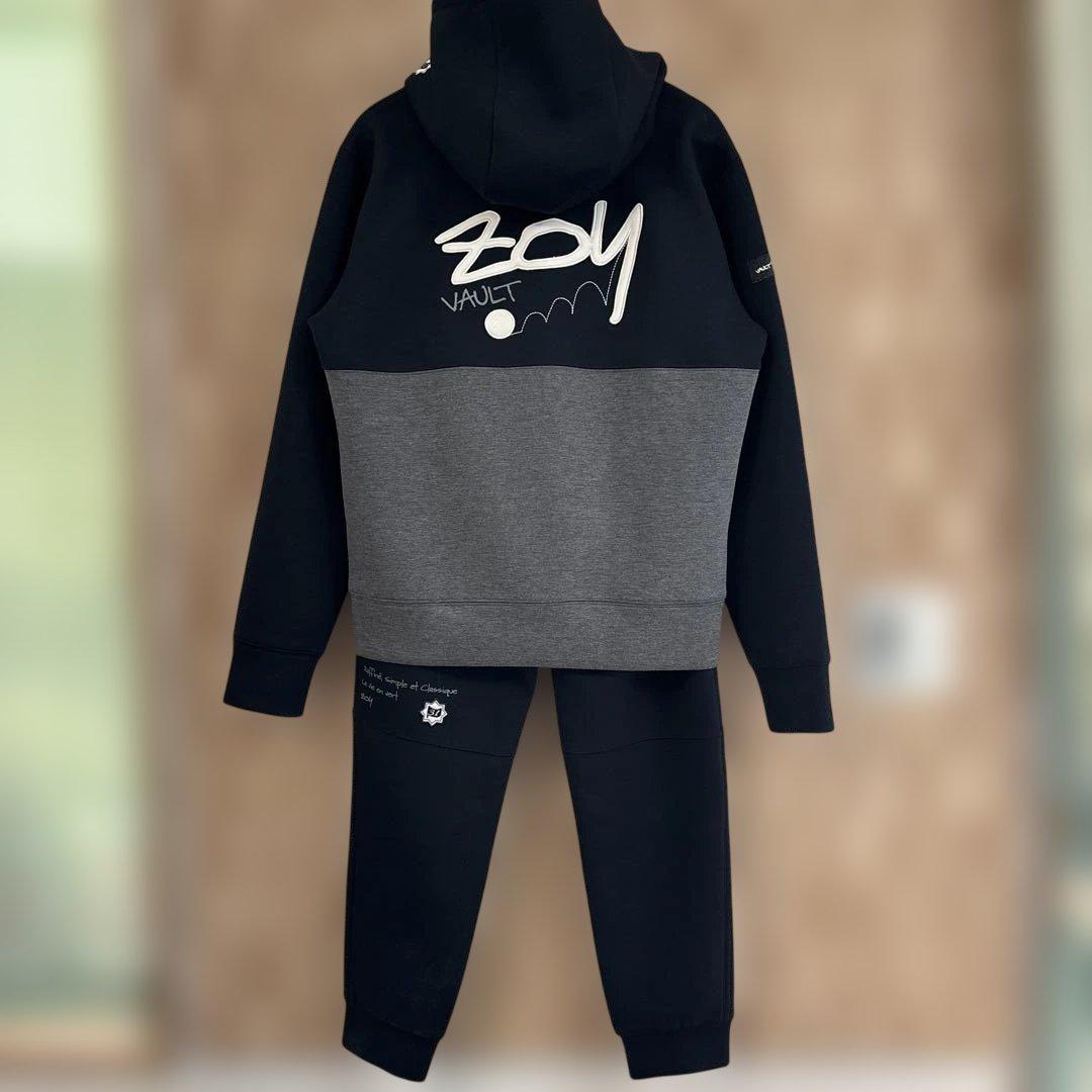 ZOY ゾーイ ダブルジップジャージ パンツ上下セット ネイビー✖️グレー