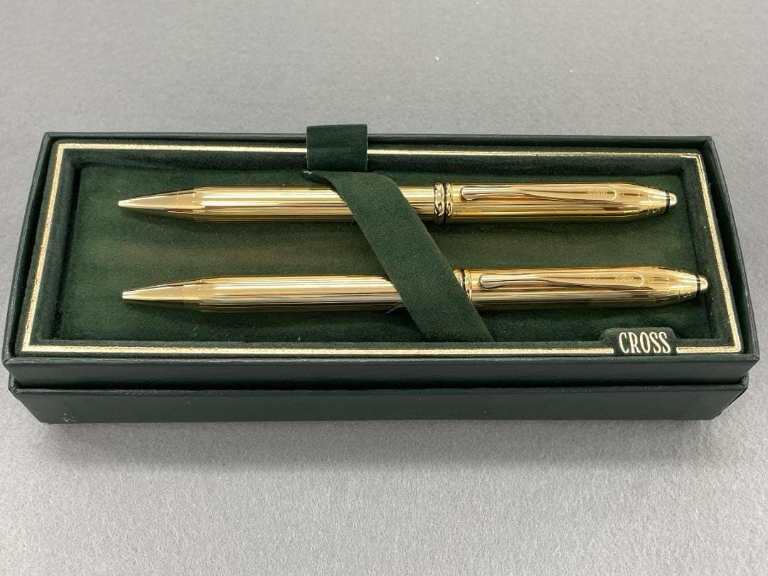 【未使用】CROSS クロス万年筆 18K 金張 ボールペン、シャーペンセット