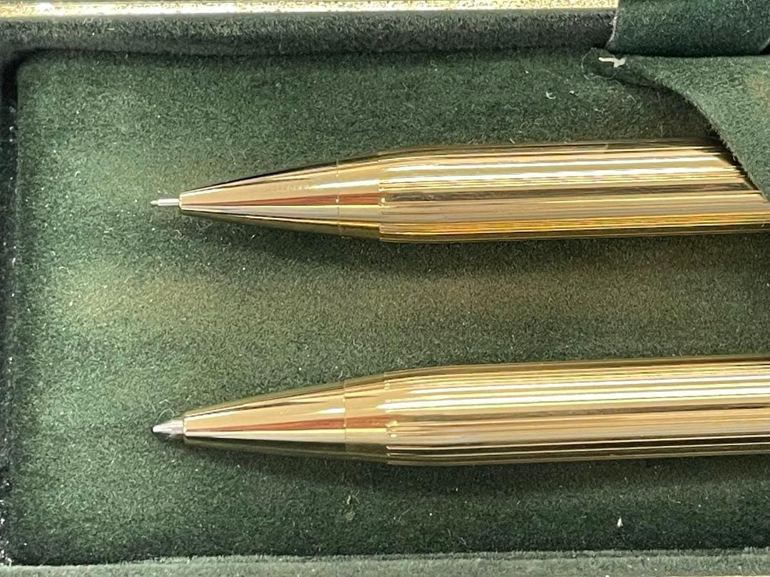 【未使用】CROSS クロス万年筆 18K 金張 ボールペン、シャーペンセット
