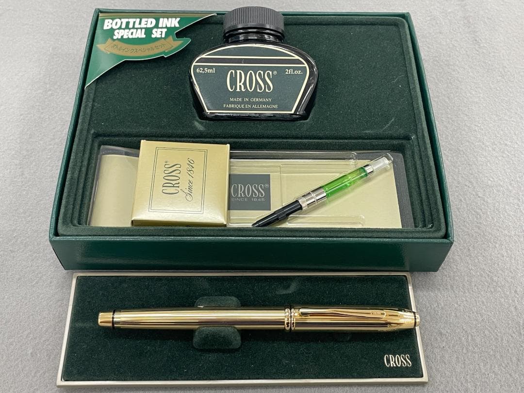 【未使用】CROSS クロス万年筆 18K 金張 ボールペン、シャーペンセット