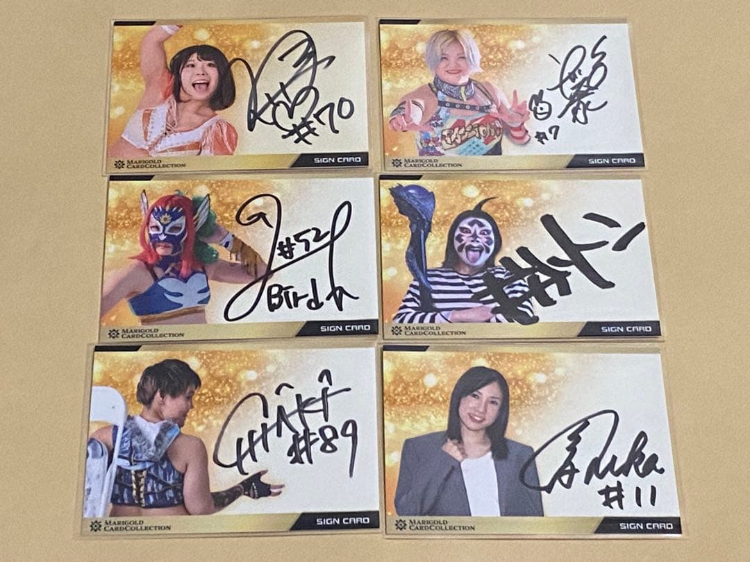 高橋奈七永他 6枚セット マリーゴールド 直筆サイン入りカード MARIGOLD