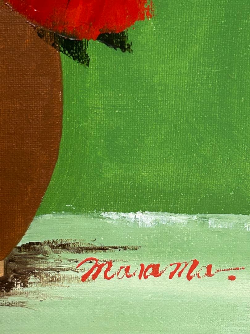 バラ　油彩画　渡辺政巳　送料込み1029