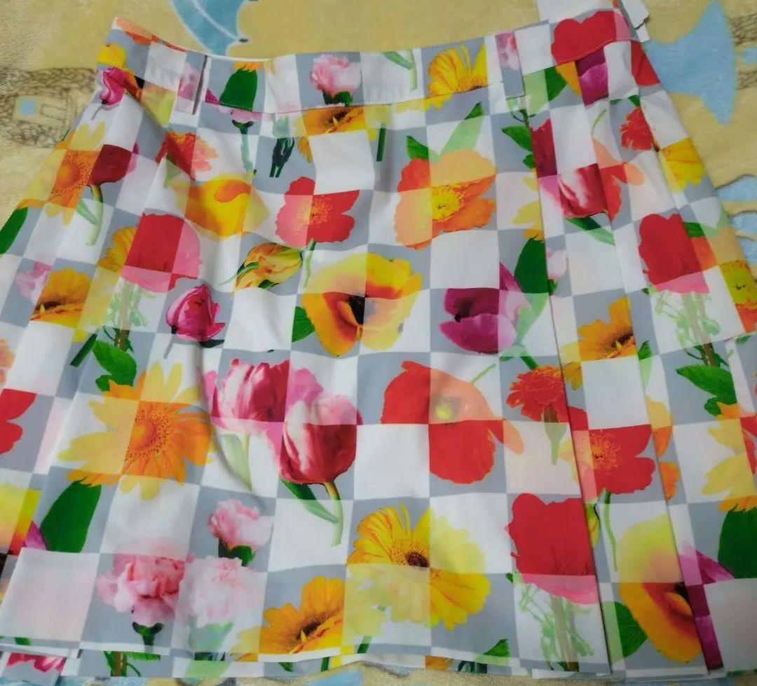 花柄ポリエステルスカート サイズ40