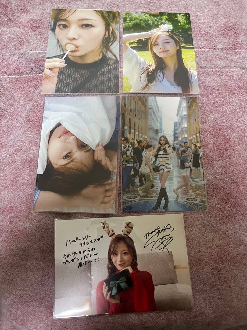 梅澤美波(写真集ポストカード)書店特典12種、クリスマスカードセット