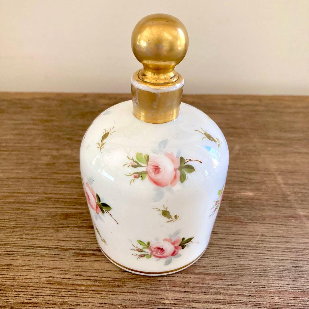 【アンティーク】 オパリンガラス　ソープボトル　19世紀中期　フランス