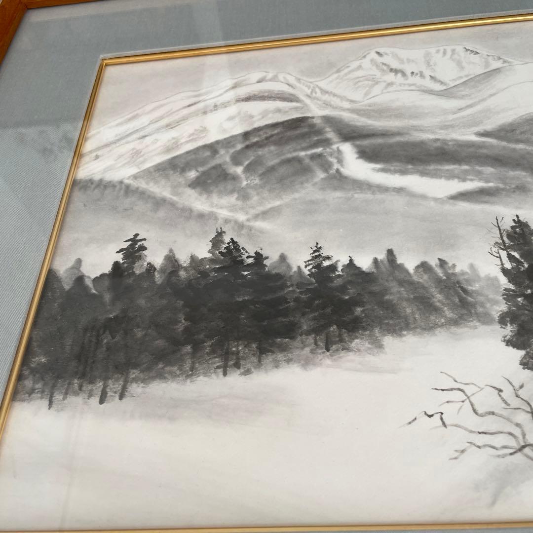 墨絵　額縁入り