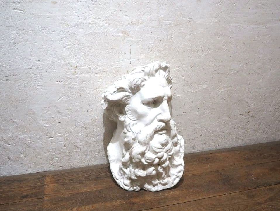 1346 石膏像　モーゼ　オブジェ　デッサン　美術　インテリア　彫刻　ジャンク