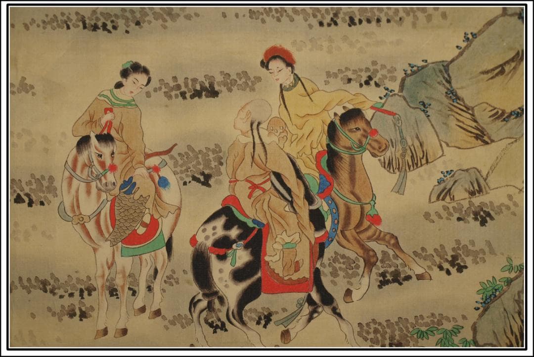 骨董市仕入れ品　中国明時代の掛軸　王宝作 激安骨董品　 BD421A8-2