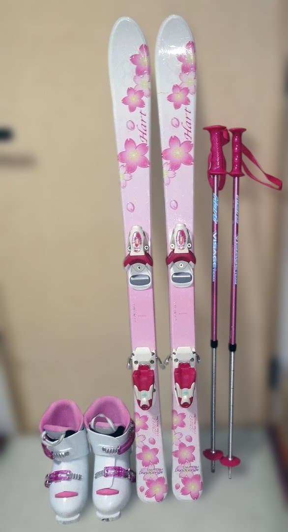 Hart/ハート　ジュニアスキーセット　女の子用　118cm ブーツ＋ストック