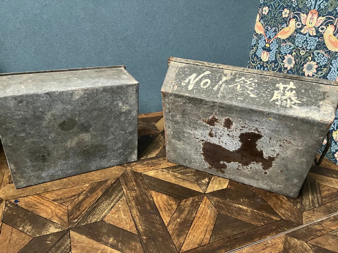 鉄製 コンテナ ビンテージ ヴィンテージ ボックス セット ガーデニング