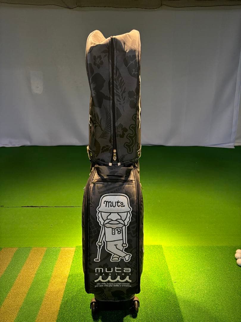 新品ムータマリンゴルフmuta 花柄 ブラック キャディバッグ