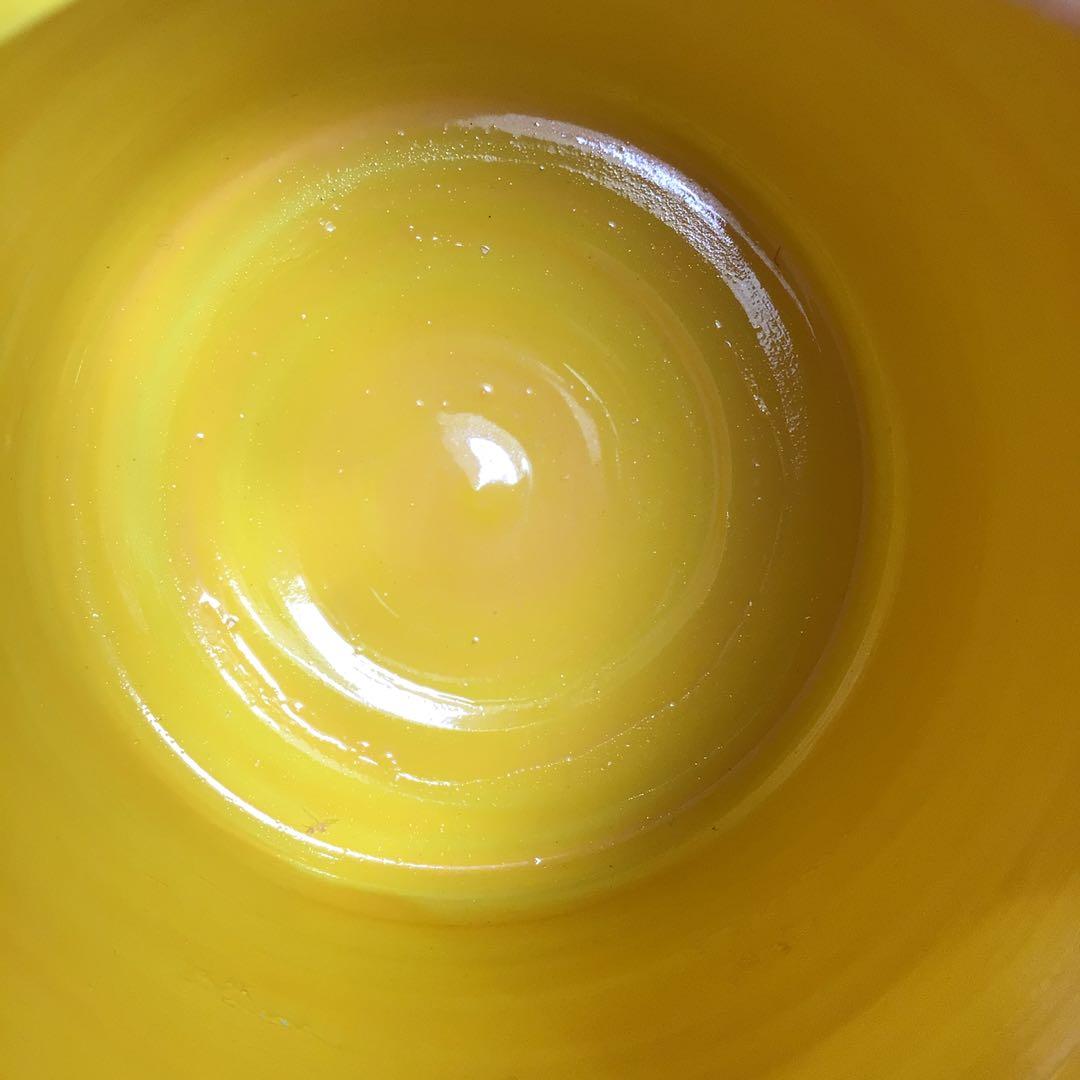 Ｎ４２１　皆具　『高野昭阿弥造』『黄交趾扇面文』『水指　建水　蓋置　杓立』　共箱