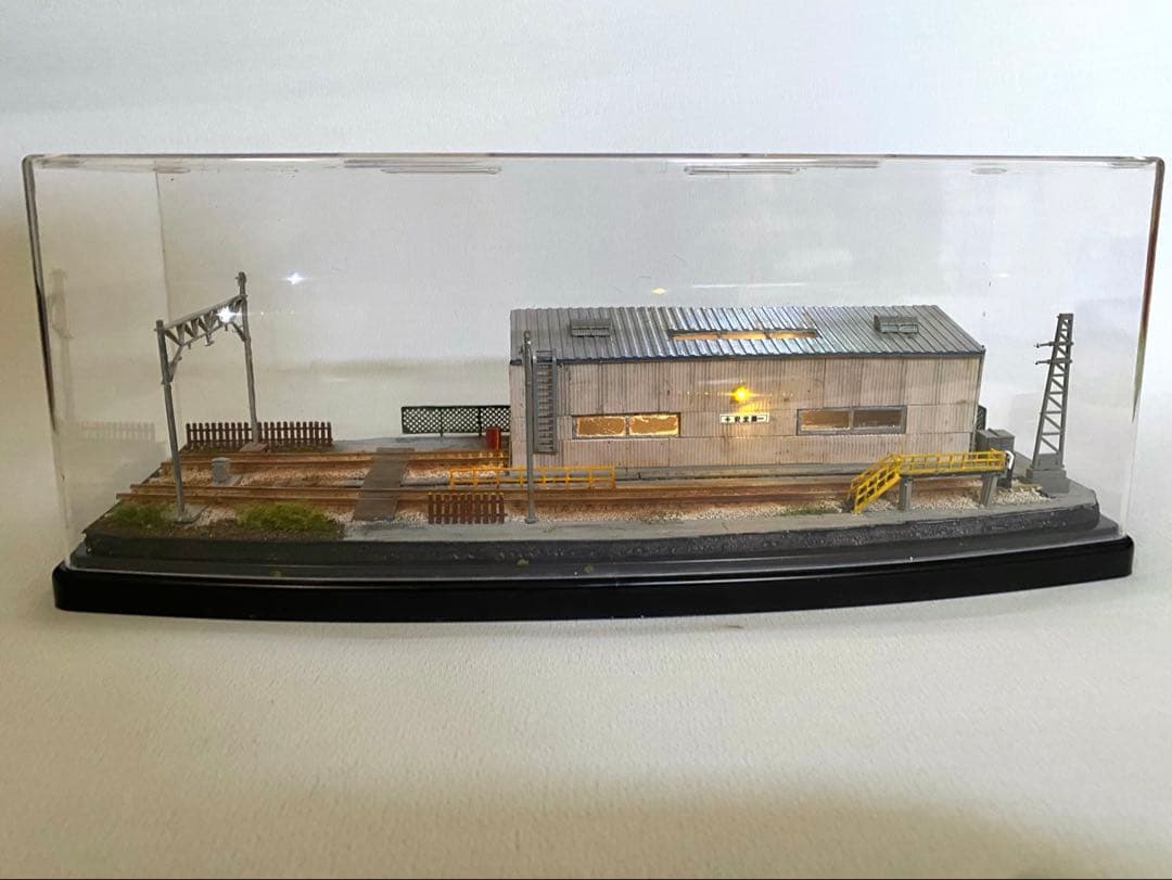 Nゲージ　ジオラマ　鉄道　模型　機関区　LED照明付き