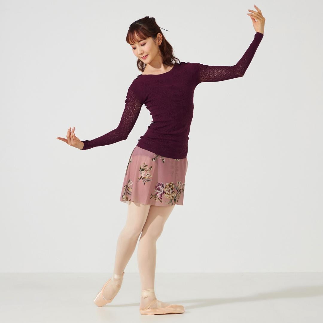 【新品】シアー2wayクルーネックニットトップ ノーソーイングニット Mプラム