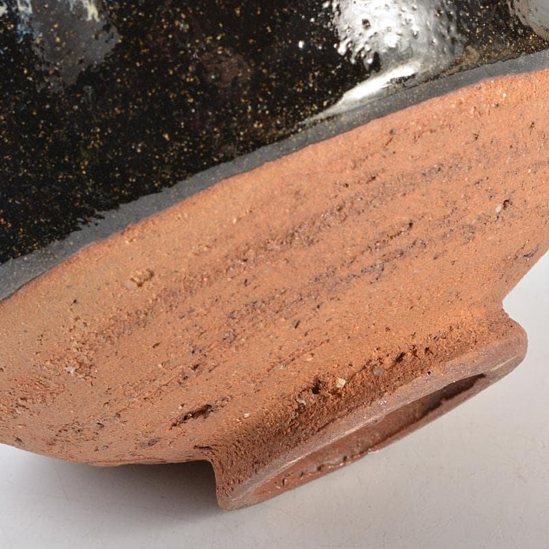 清水六兵衛作　唐津茶碗　銘「相生」　仕覆・共布付　即中斎極め箱　D　R5987